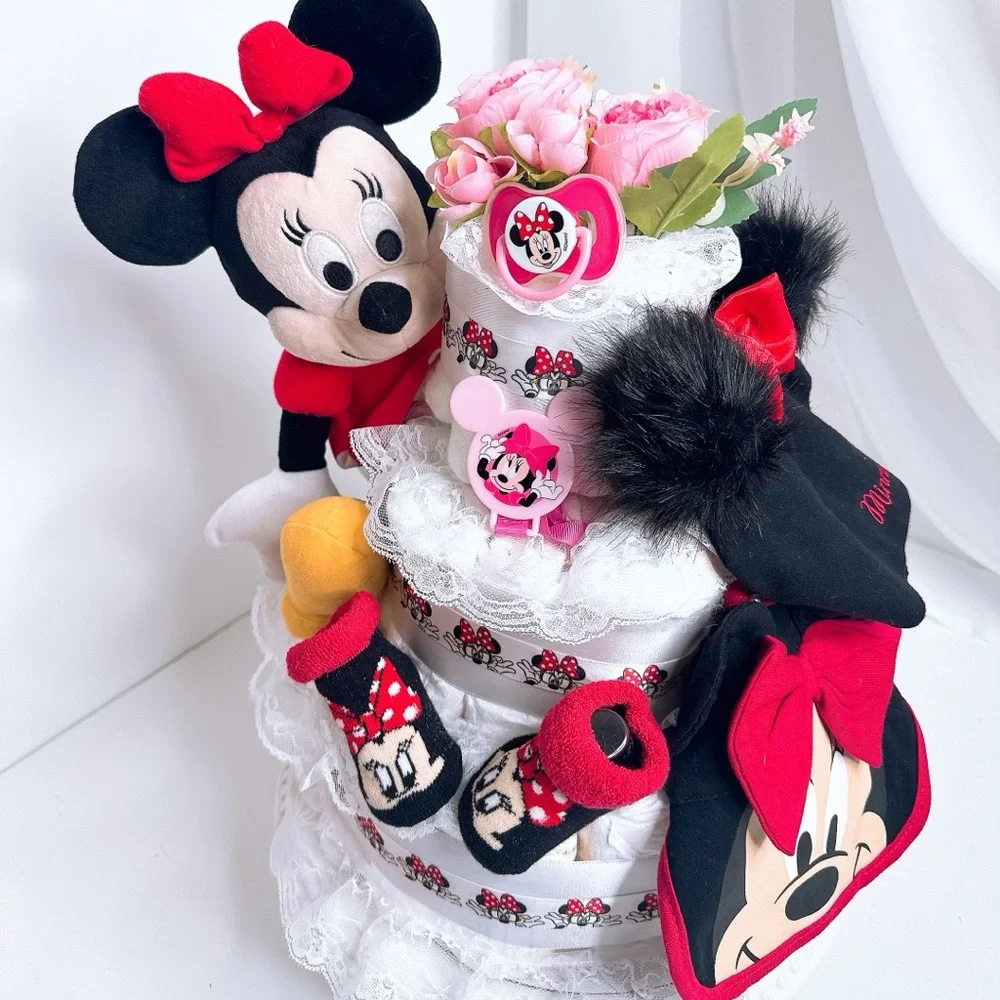Minnie Mouse Diaper Cake, Baby Shower Gift